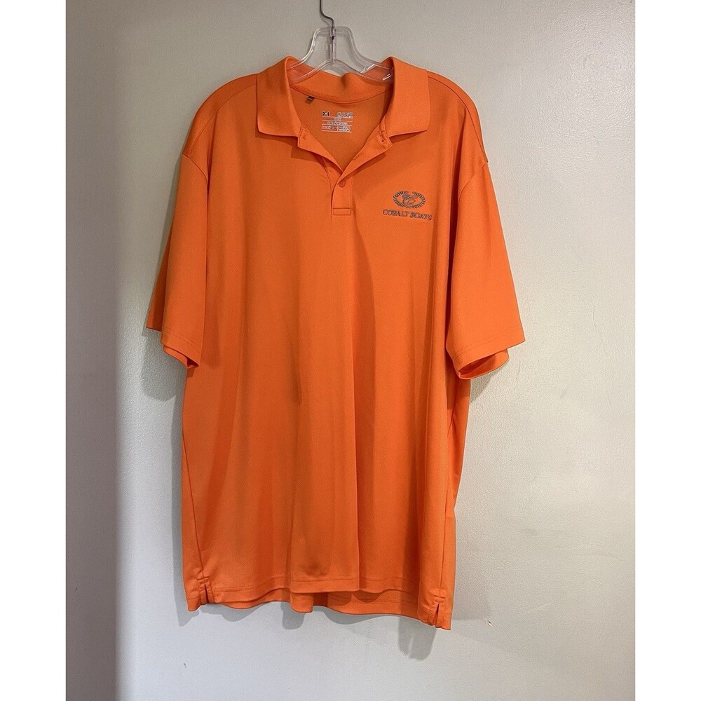 Under Armour Mens Heatgear Size 2XL Polo Shirt Short Sleeve Orange